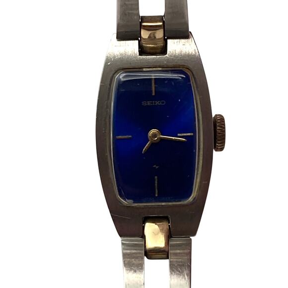 VTG Seiko Women\'s Mechanical Wind Up Blue Sunburst Watch 16mm 11-7509 - 6\